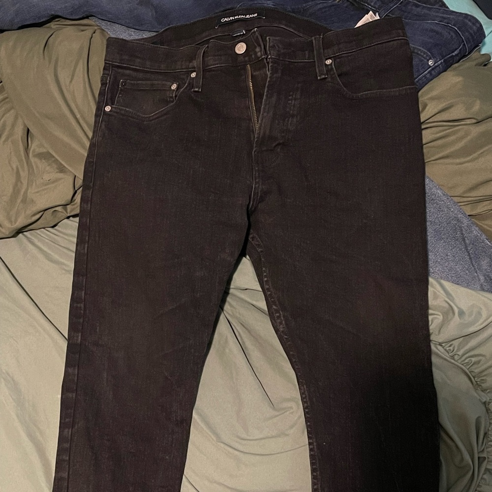 Mens Calvin Klein Skinny Jeans 34/30 BLACK
